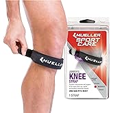 MUELLER Sports Medicine Jumper's Knee Single Strap for Men and Women, Knee Compression and Pain Relief Support, Ideal for Osgood-Schlatter's, Patellar Tendinitis, One Size