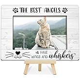 OXRUN Memorial Gifts for Loss of Cat, Pet Memorial Gifts Wooden Photo Frame with Easel, 4x6 Cat Loss Sympathy Frame for Tabletop Display Photo Insert - G01