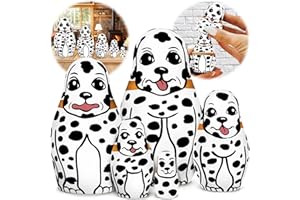 AEVVV Dog Nesting Dolls Set 5 pcs - Matryoshka Dolls Dalmatian Dog Figurines - Dalmatian Gifts for Dog Lovers - Russian Nesting Dolls Dog Decor Decorations