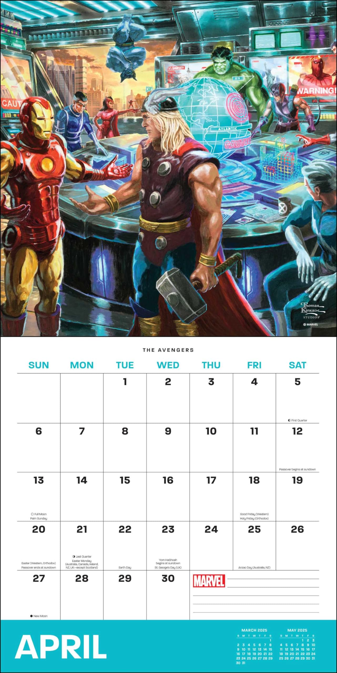 MARVEL by Thomas Kinkade Studios 2025 Wall Calendar