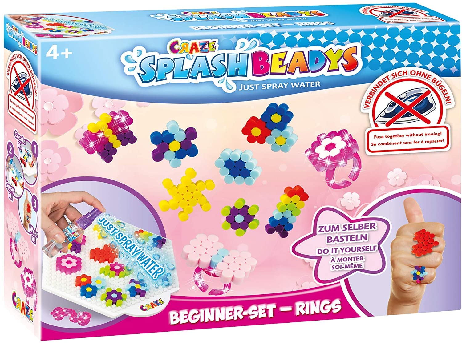 CRAZE Children's Rings Splash Beadys Starter Set Rings Children's Jewellery Craft Set 17852 Multi-Coloured