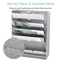 EASEPRES Mesh Wall File Organizer 5 Tier Vertical