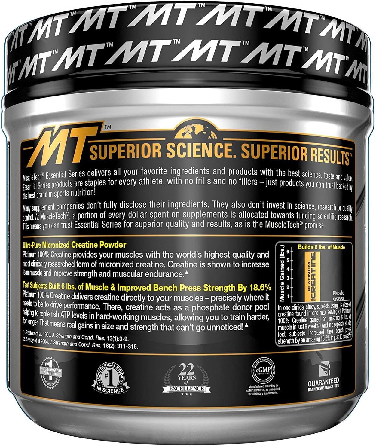 Creatine Monohydrate Powder - Mass Gainer | MuscleTech Platinum Creatine Powder | Pure Micronized Creatine Powder | Post Workout Supplement, Muscle Recovery + Muscle Builder | Unflavored (80 Servings): Health & Personal Care