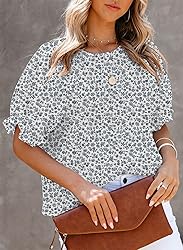 Dokotoo Womens Fashion Floral Print Round Neck