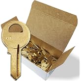 Summit Doorware M1 Key Blanks Premium Brass Uncut Keys for Padlocks 50-Pack | M1 &amp; 1092 Blank Keys Compatible with Cole, JMA, Original &amp; Taylor | Customizable Locksmith Keys for Home &amp; Professional Use