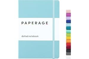 PAPERAGE Dotted Journal Notebook, (Sky Blue), 160 Pages, Medium 5.7 inches x 8 inches - 100 gsm Thick Paper, Hardcover