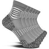 IRAMY Ankle Compression Socks for Men Athletic Running Socks with Cushioned Support 3/5 Pairs