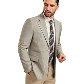 Mens Plaid Blazer Lightweight Casual 2 Button Sports Coat Classic Slim Fit Checkered Jacket for Wedding Prom Dinner Business