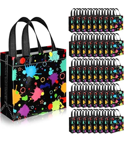 12-Pack Bounce Jump Party Favor Bags - Colorful Gift Goody Bags For Kids