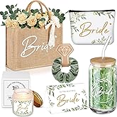 Hushee 6 Pcs Bride Gifts Set for Bachelorette Party, Bridal Shower Gifts Wedding Engagement Gift Newly Engaged Gifts for Bride to Be, Handbags, Cosmetic Bags, Tumbler, Candle, Card, Hair Scrunchies