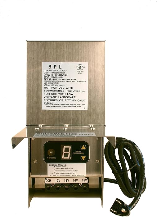 300W Stainless Steel with 12V-15V Multi Tap Landscape Lighting Transformer