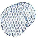Ridhi Cerulean Blue Bo-ho Round Place Mat Double