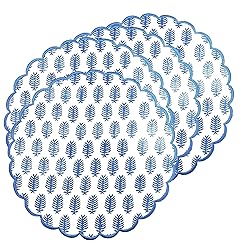 Ridhi Cerulean Blue Bo-ho Round Place Mat Double