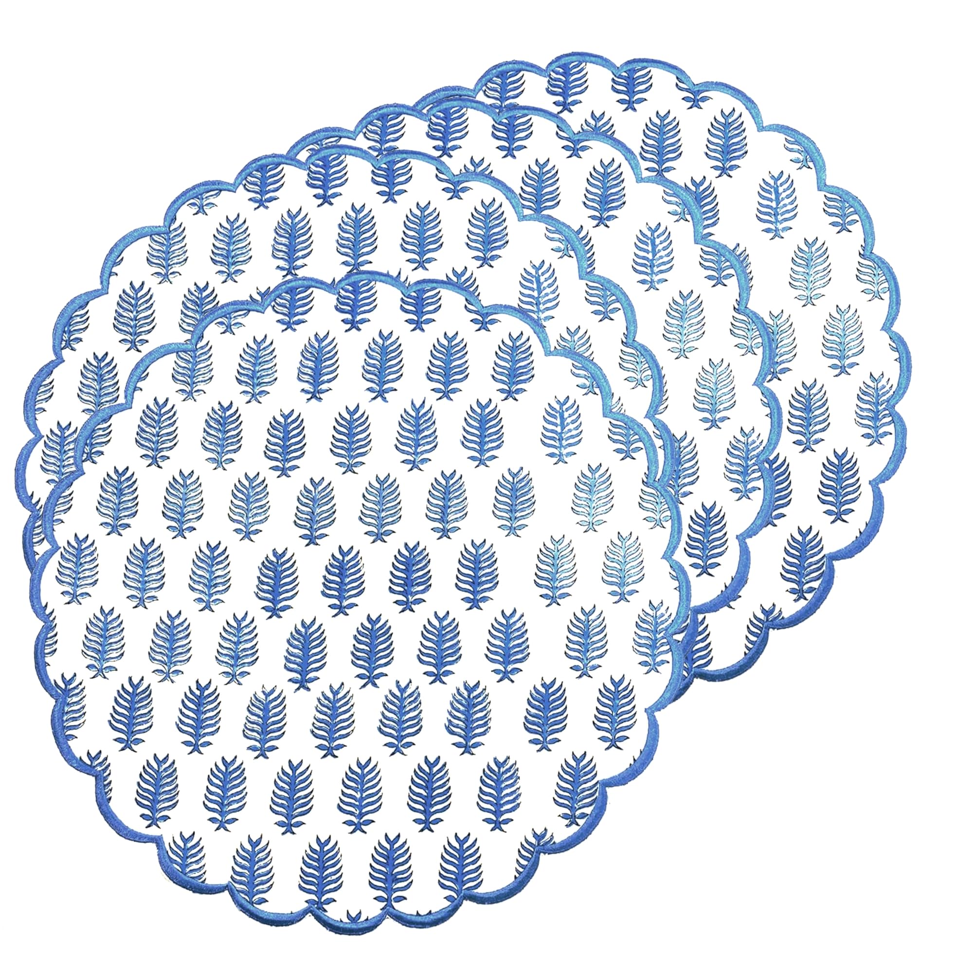 Ridhi Cerulean Blue Bo-ho Round Place Mat Double