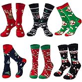 TENYSAF Fun Christmas Socks for Men - Funny Xmas Gifts for Men and Women Novelty Cozy Unisex Crew Cotton Sock Set