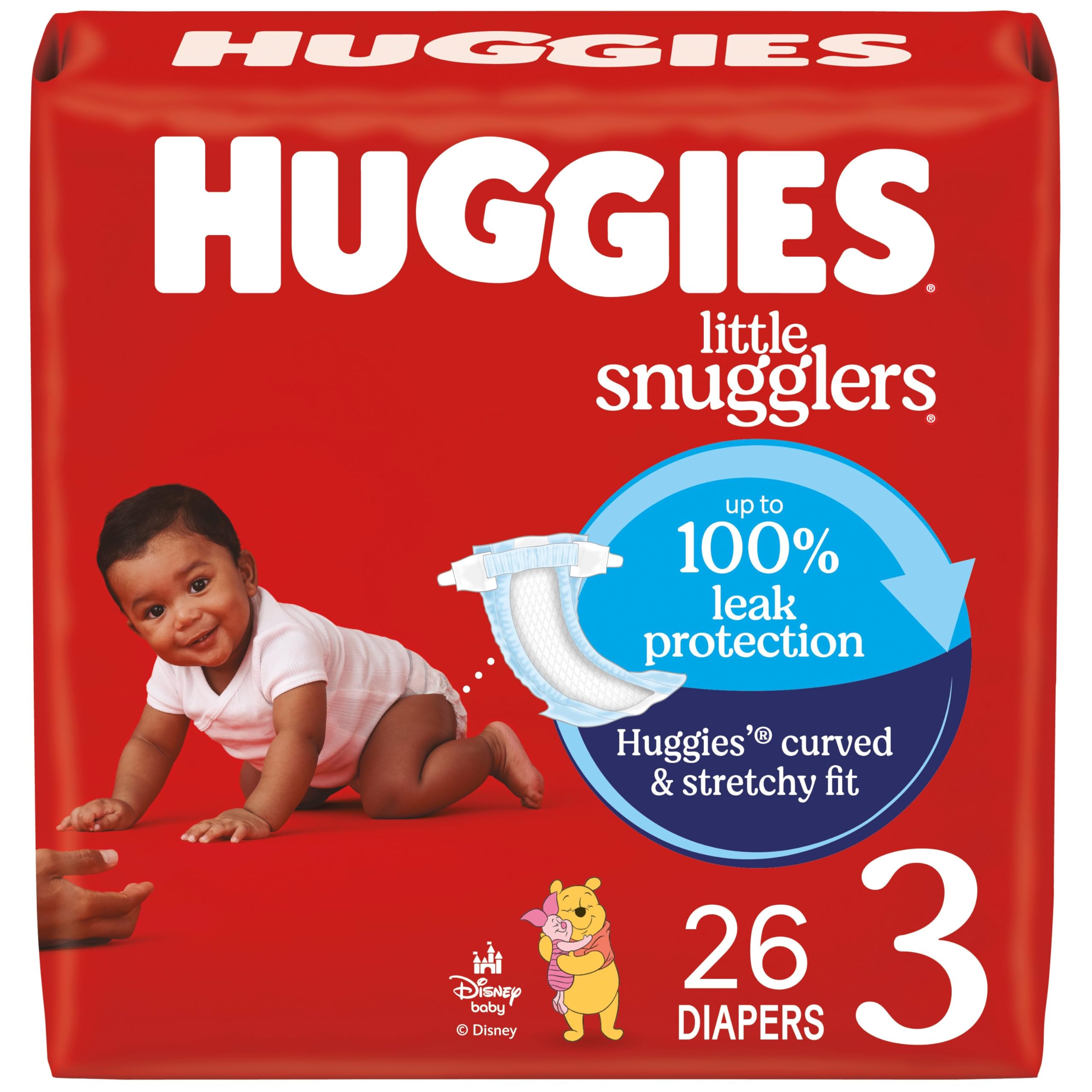 Photo 1 of Huggies Size 3 Diapers, Little Snugglers Baby Diapers, Size 3 (16-28 lbs), 26 Count, Packaging May Vary