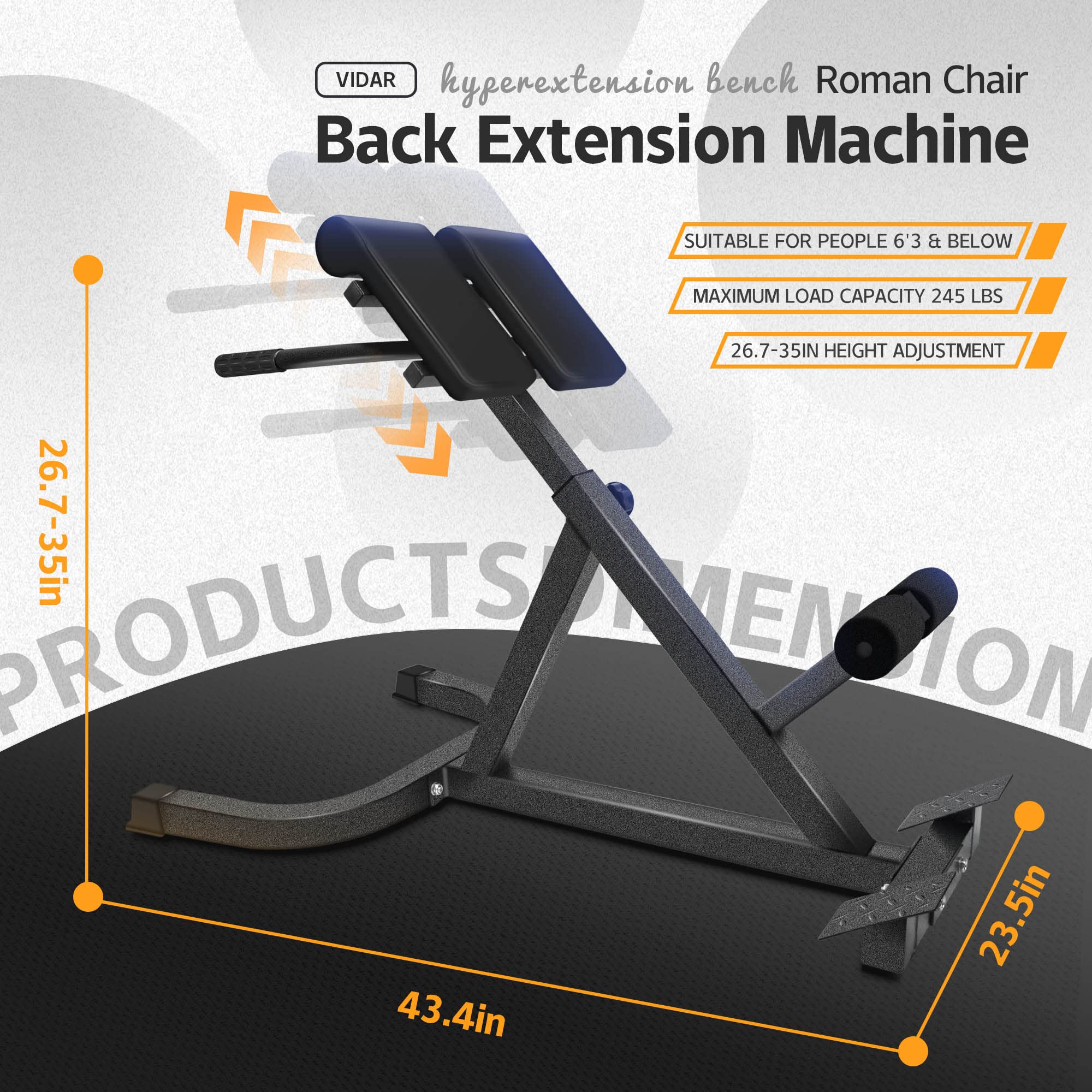 Back Extension Hamstring Machine Mua VIDAR Roman Chair Back Extension Machine - Lower Back ...