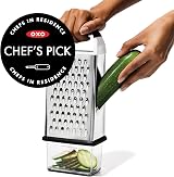 OXO Good Grips Box Grater Silver and Black with Container view 2