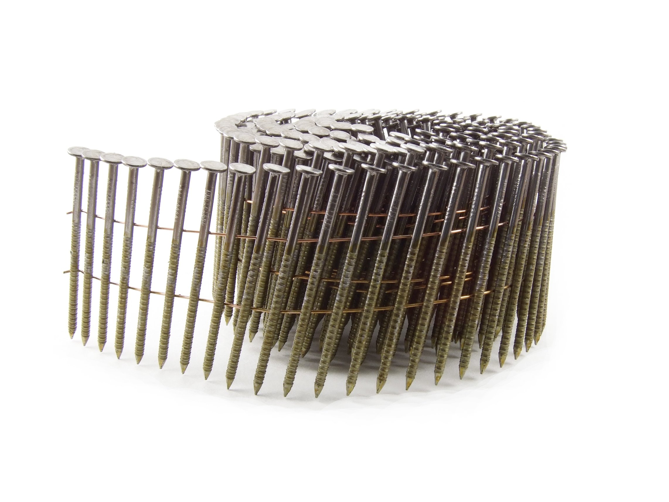 Photo 1 of B&C Eagle A238X099RC Round Head 2-3/8-Inch x .099 x 15 Degree Bright Ring Shank Wire Collated Coil Framing Nails (500 per box)