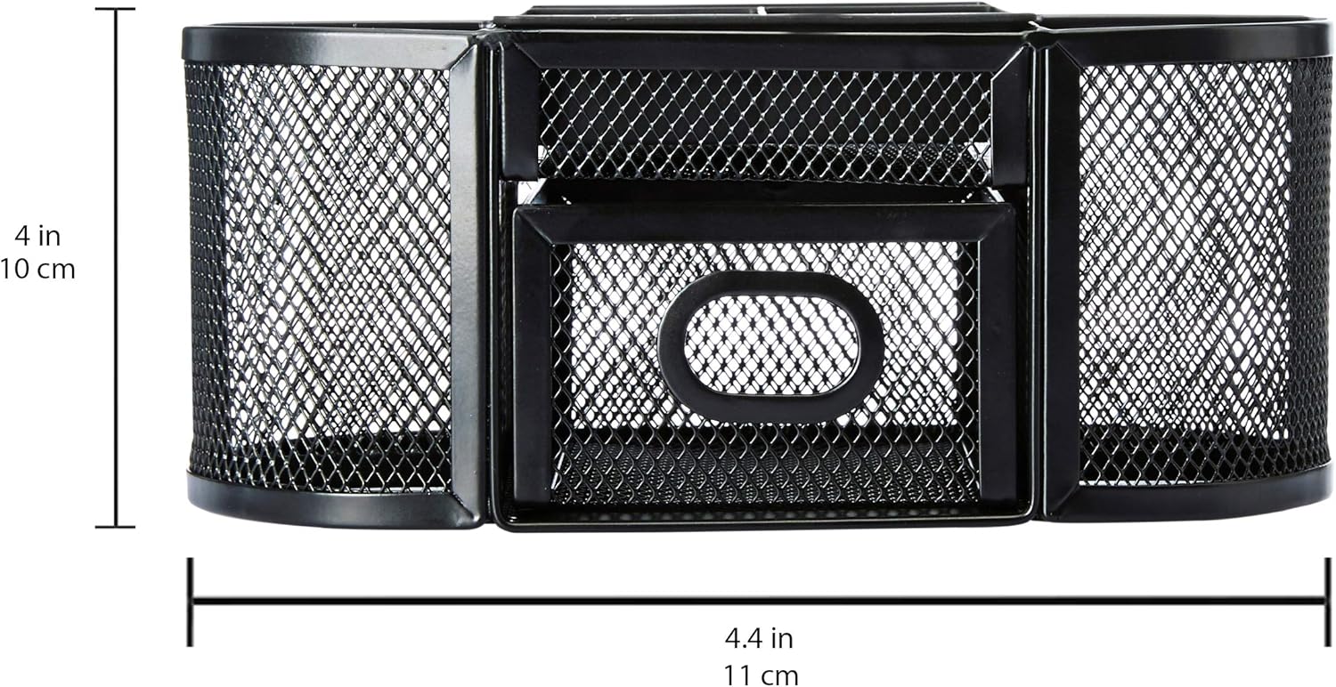 Basics DSN-02950 Mesh Desk Organizer, Black : Office Products