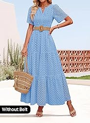 ZESICA Women's 2025 Summer Short Sleeve Maxi Dress