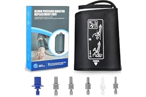 AQESO 6.69”~8.66" Small Blood Pressure Cuff Arm - BP Replacement Cuff for Individuals with Thin Tiny Upper Arms, 6 Size Connectors Compatible with Omron and Other Brands, Workable with Your Own Adapter