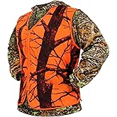 Volein Blaze Orange Camo Hunting Vest, Lightweight, Zipper Closure