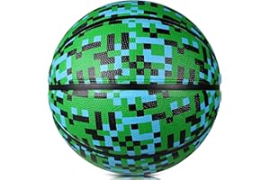 PECOGO Official Rubber Basketball Outdoor Indoor Mens Basketball Ball Size 3/4/5/6/7 for Kids Youth Teen Boys and Girls Gift Ideas(Without Pump)