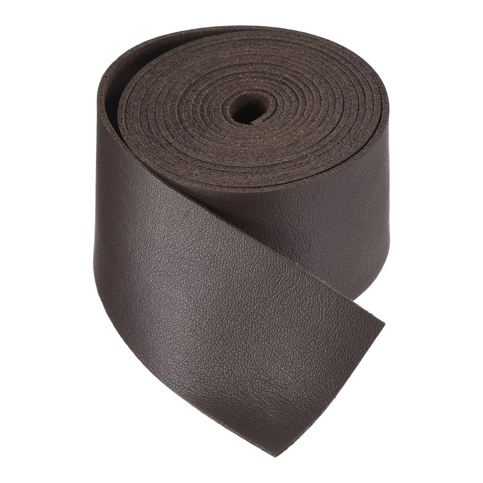 DMiotech Dark Brown Faux Leather Strap 1.6 Inch Wide 78 Inch Long Flat Leather Belt Strip 1.3mm Thick Single Sided Cord for Arts Craft DIY, Traction Ropes, Bag Straps — image 1