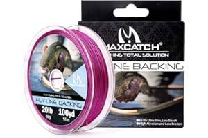 M MAXIMUMCATCH Maxcatch Braided Fly Line Backing for Fly Fishing 20/30lb(White, Yellow, Orange, Black&White, Black&Yellow, Blue, Pink, Green, Purple)