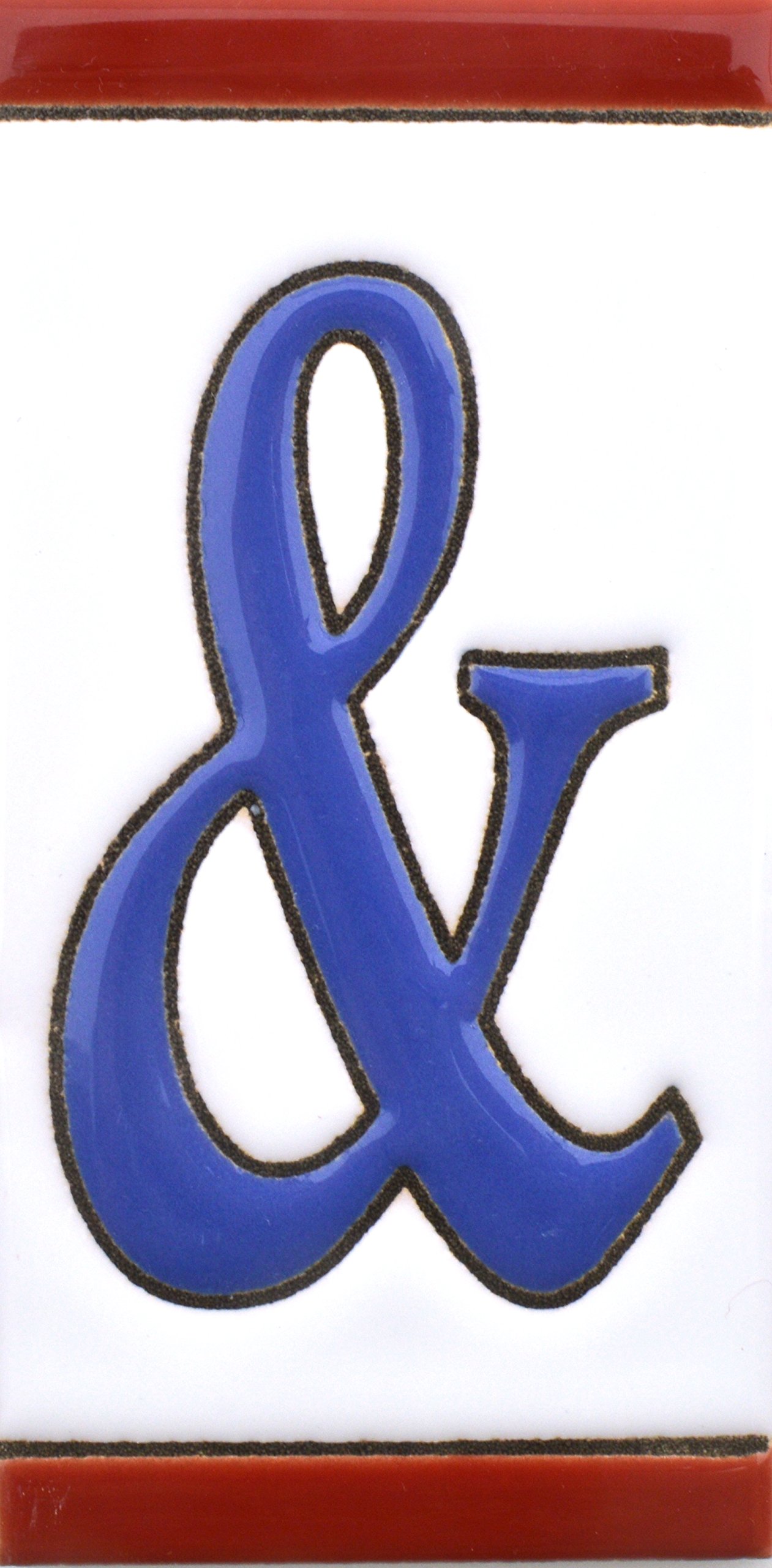 House letters 4 inch. Handpainted house letter tiles for signs, addresses and names. Address numbers for houses. House address numbers and letters. Design USA FLAG 4,29" x 2,13" ( & SYMBOL)