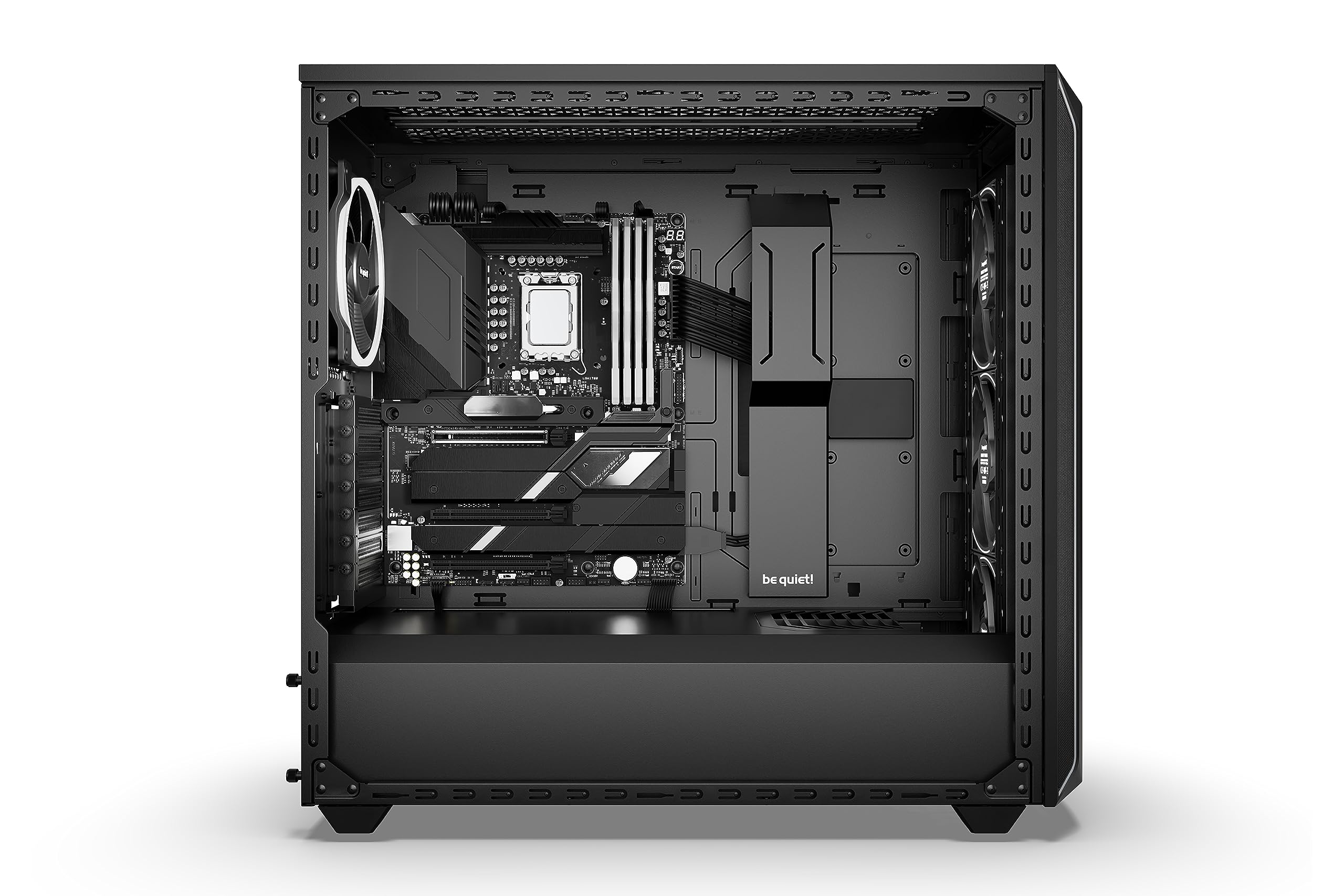 be quiet! Shadow Base 800 FX - ARGB - 4 Light Wings 140mm PWM Fans - Mid-Tower PC Gaming Case - 420mm radiators or E-ATX motherboards Support - Black - BGW63