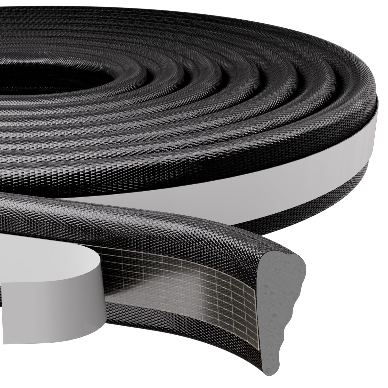Photo 1 of 196”Wedge Weather Stripping Door Seal Strip for Door Frame,Self-Adhesive Window Insulation for Winter,Dark Foam Gap Filler for Light Noise Blocker,Front Exterior Door Side Draft Stopper,Black