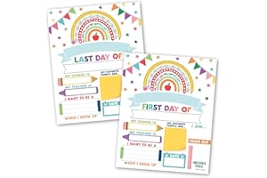 First Day of School Board – 10 Double-Sided First and Last Day Boards, 8x10 Back to School Photo Prop for Kids, Preschool, Ki
