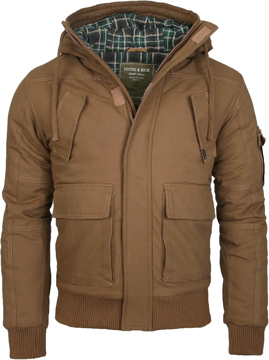 Herren Winter Warm Plüsch Gefüttert Steppjacke Langarm