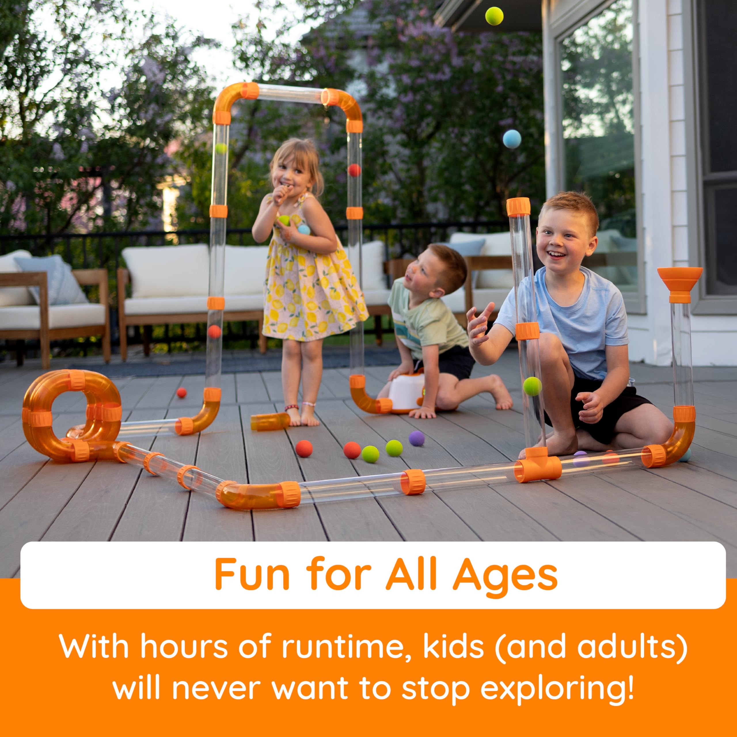 Fat Brain Toys The Original Air Toobz, Air-Powered STEM Building Toys for Kids & Teens, Kids Building Toys, STEM Toys for 3+ Year Old