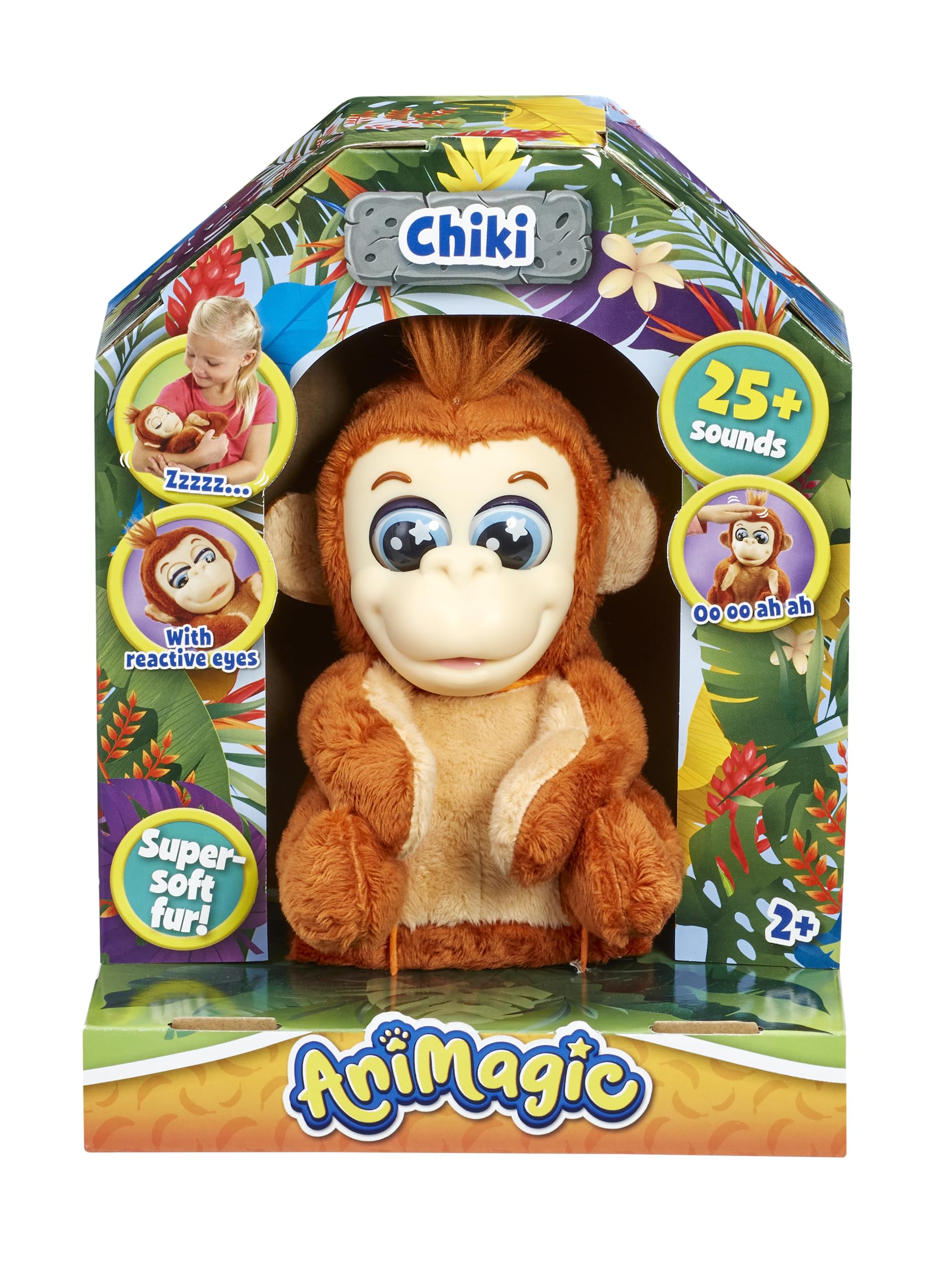 Animagic: Chiki the Baby Gorilla | Super Soft Interactive Gorilla Plush with Over 25 Sounds and Movements! | Suitable for Ages 2+