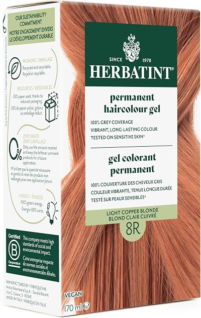 Herbatint 8R Light Copper Blonde Permanent Herbal Hair Colour Gel 135ml