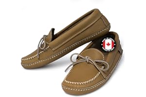 Laurentian Chief Moccasin Slippers for Women with Genuine Cowhide Leather - Canadian Quality Durable Comfortable Stylish Indo