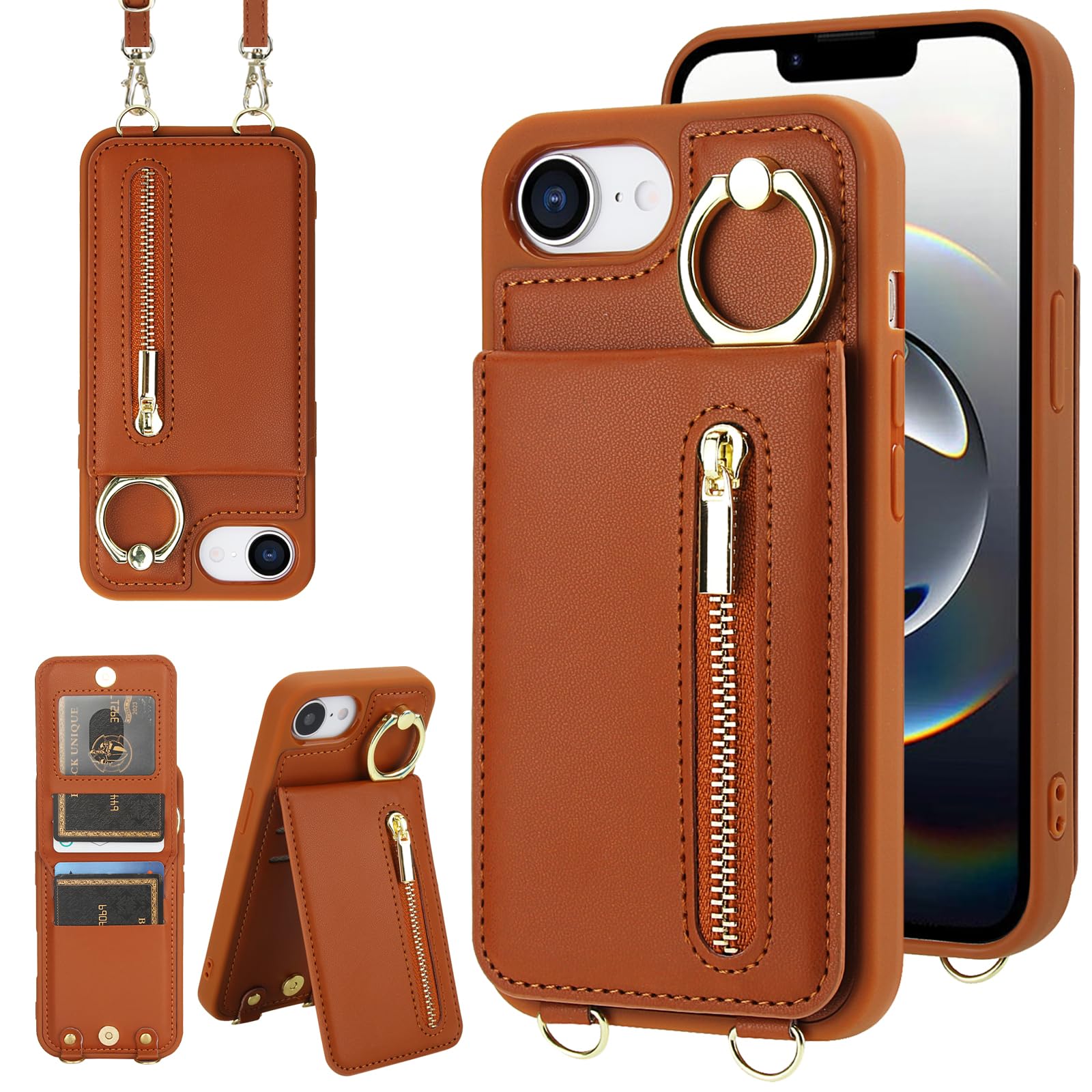 Jcxtrombulous Crossbody Wallet Case for iPhone 16E