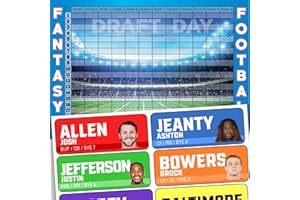 THE FOOTBALL DR Fantasy Football Draft Board 2025 Kit - Color Rush Labels & Draft Board