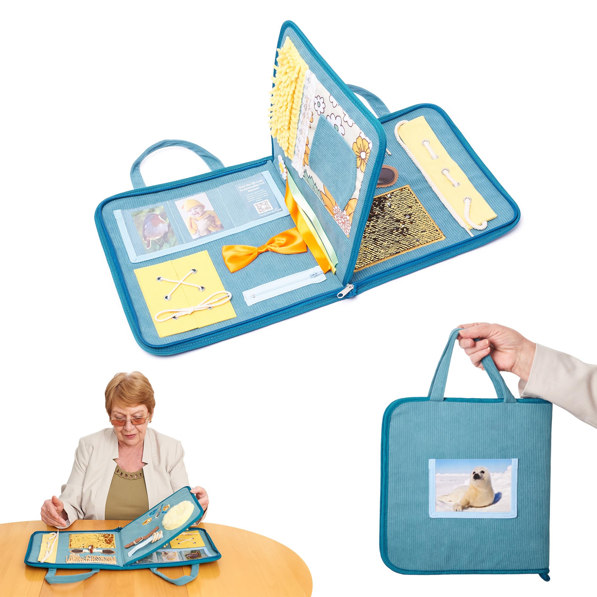 Fidget Blanket | Fidget Blanket for Adults with Dementia | Alzheimers Toys for Adults | Sensory Blanket | Fidget Pads | Activities for Dementia Patients