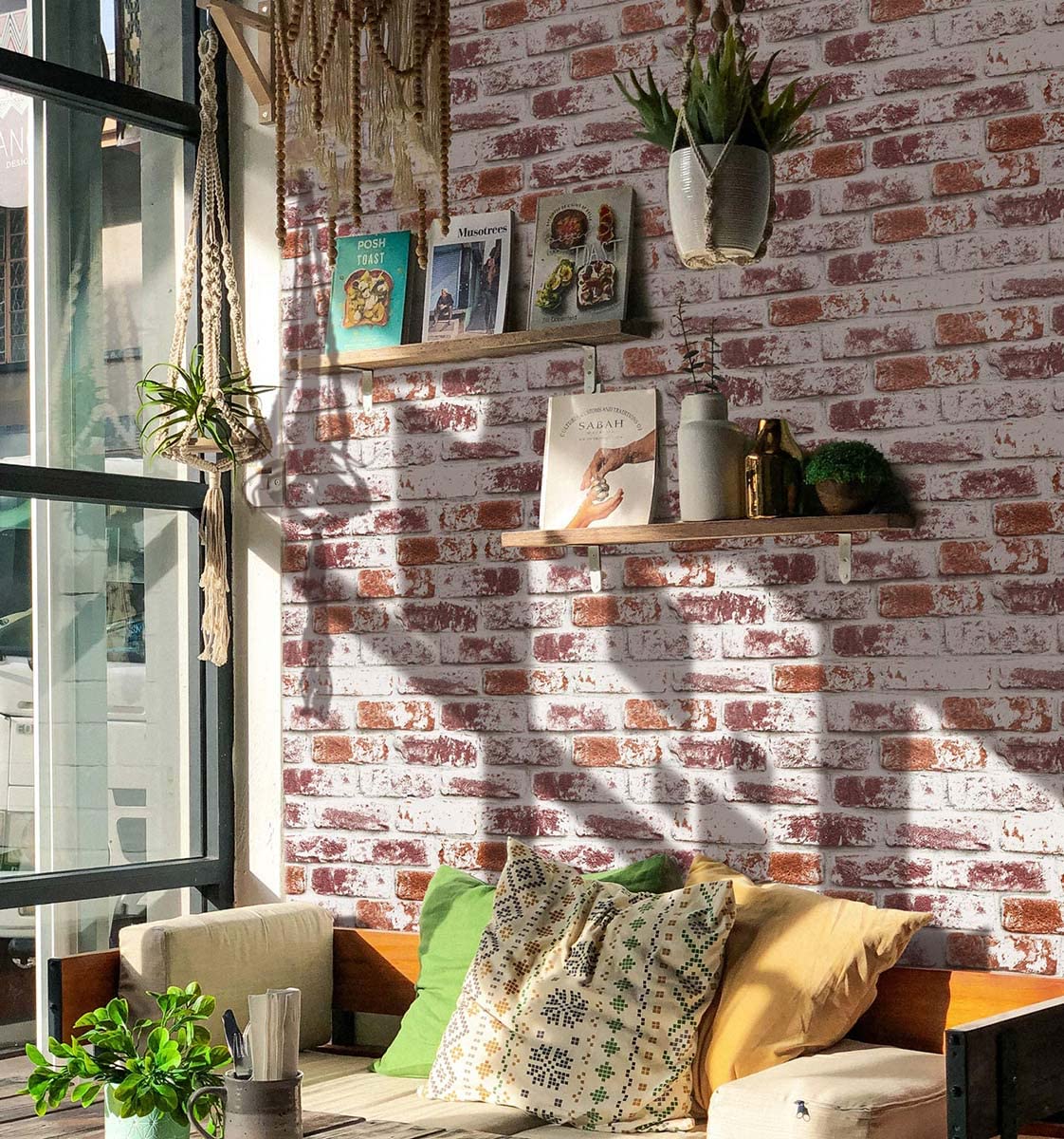 Brick Peel And Stick Wallpaper - 17.3x393 Inch Vintage Brick Wall Decal