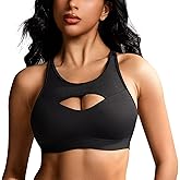 Wingslove Women's Push Up Sports Bra Sexy Hollow Out Crisscross Back Lightly Padded Medium Support Crop Top for Workout Yoga