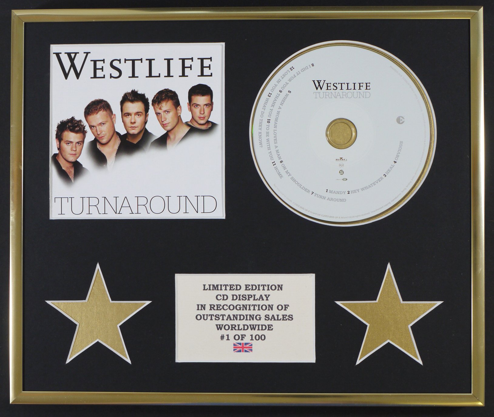 WESTLIFE/CD DISPLAY/LIMITED EDITION/COA/TURNAROUND