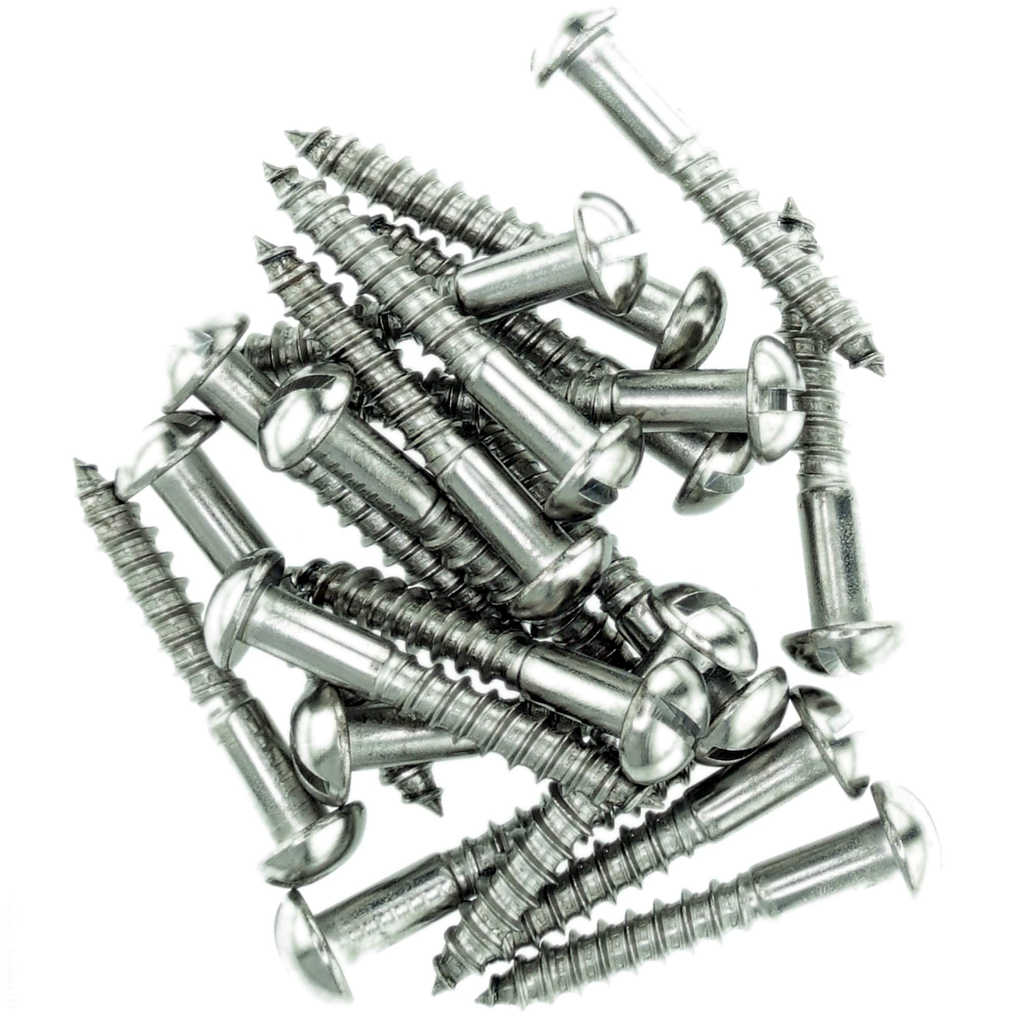 No.10 x 0.78 (5.0mm x 20mm) Slot Pan Wood Screw - Stainless Steel (A2) (Pack of 20)