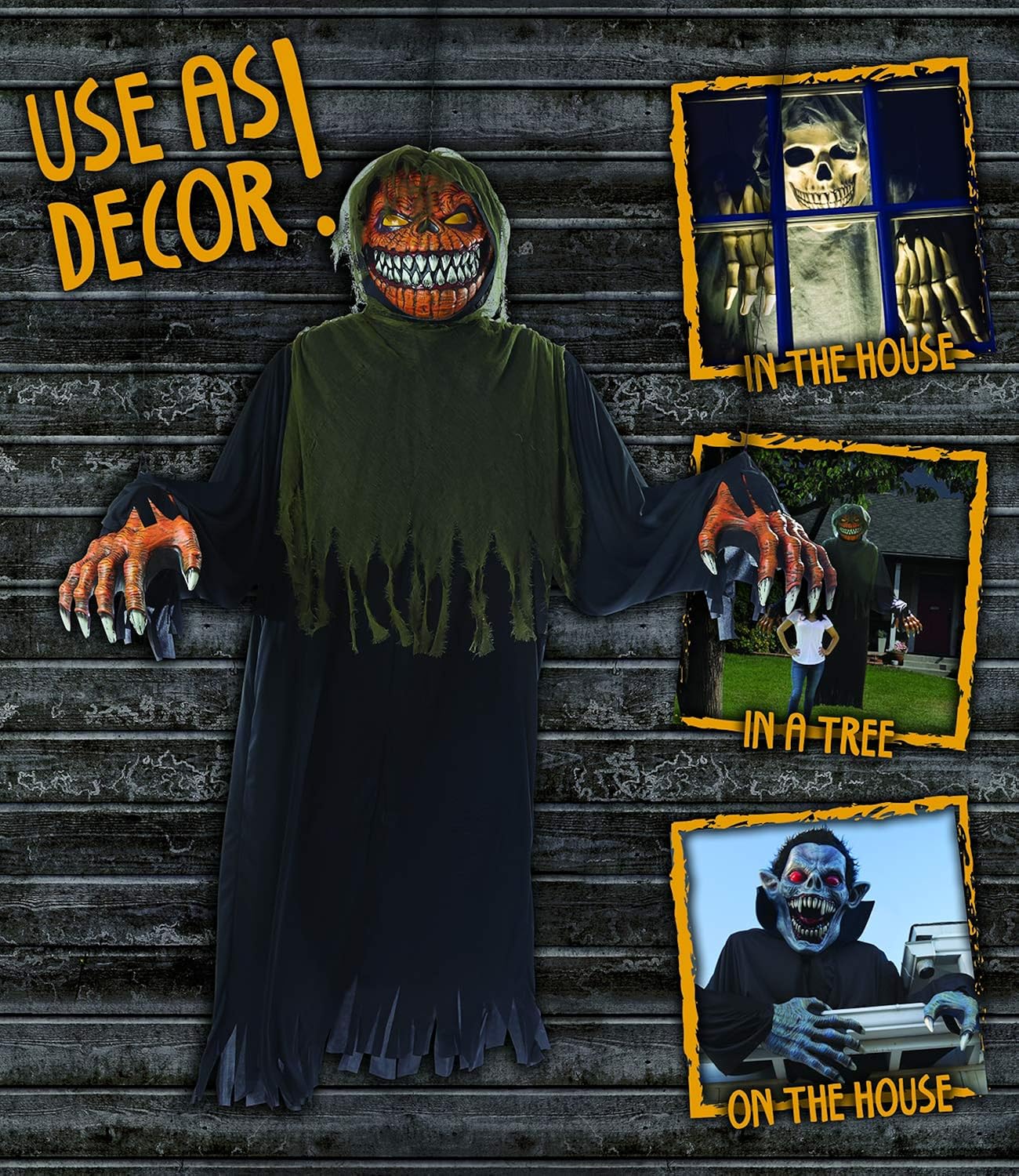 California Costumes Towering Terror Pumpkin - Adult Costume Adult Costume, -black/Green, One Size: Clothing