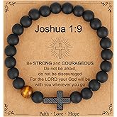 Gnamy Cross Bracelet for Boys Kids, American Flag Cross Beads Bracelet Easter Christian Religious Jewelry Gifts for Teen Teenage Boys