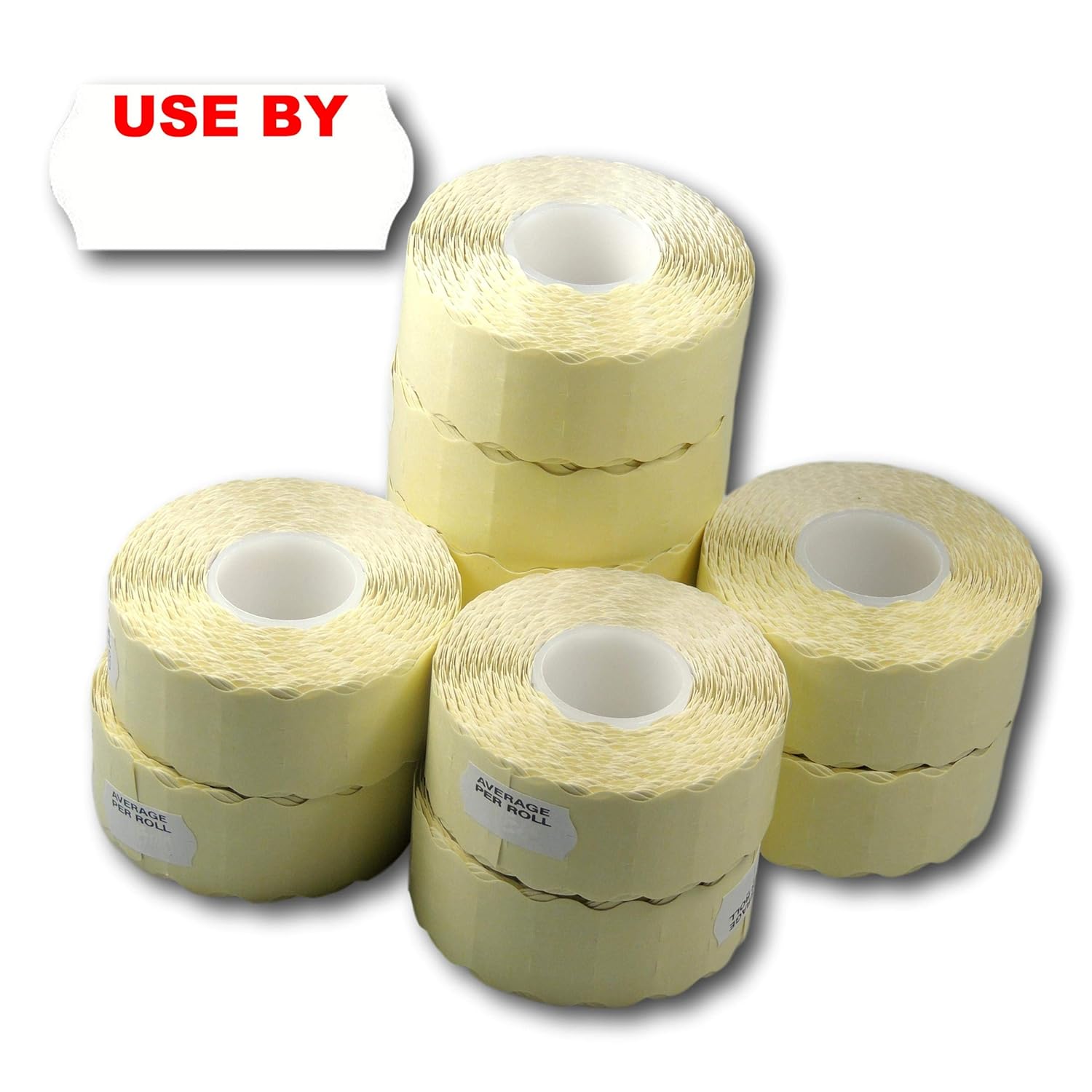 EPOSGEAR CT4 26mm x 12mm (26x12) White Pre-Printed Use By (UB) Permanent Adhesive Date Marking ...
