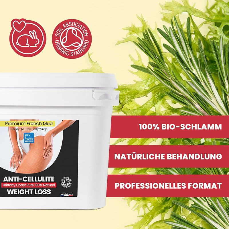 Meeresalgen Anti-Cellulite Schlamm: Bekämpft Cellulite und Hauterschlaffung. Straffender Effekt und sichtbare Ergebnisse. Professionelle SPA-Schlamm-Schockbehandlung - Ready To Use - 6000 g 6 kg